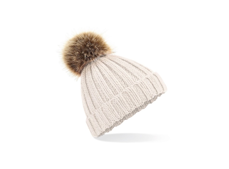 Junior Fur Pom Pom Chunky Beanie FullGadgets.com