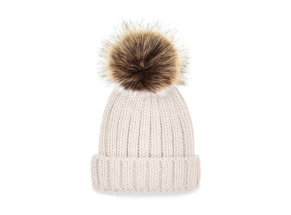 Junior Fur Pom Pom Chunky Beanie FullGadgets.com