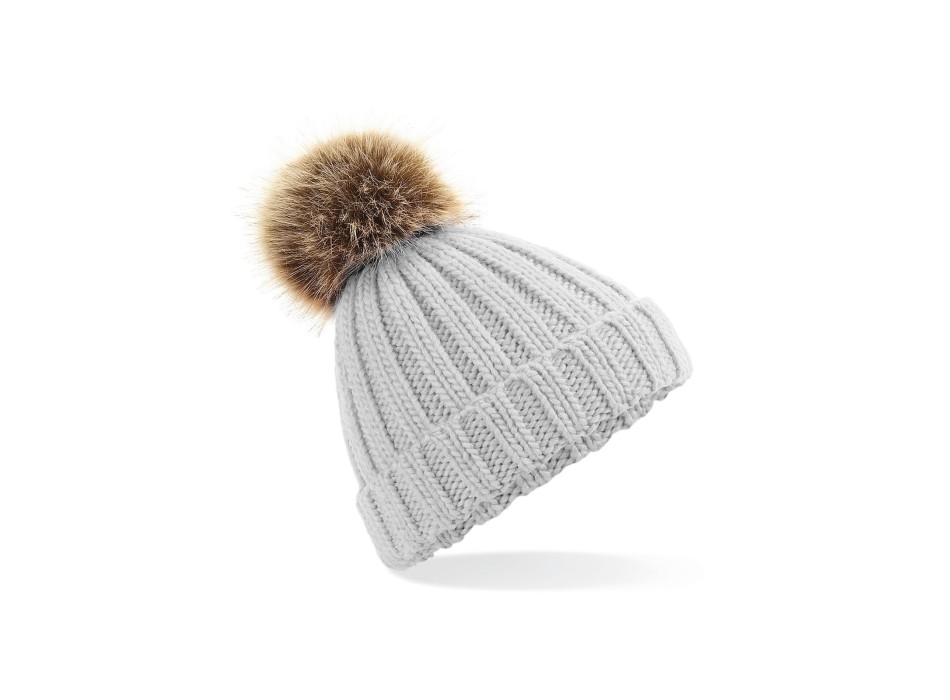 Junior Fur Pom Pom Chunky Beanie FullGadgets.com