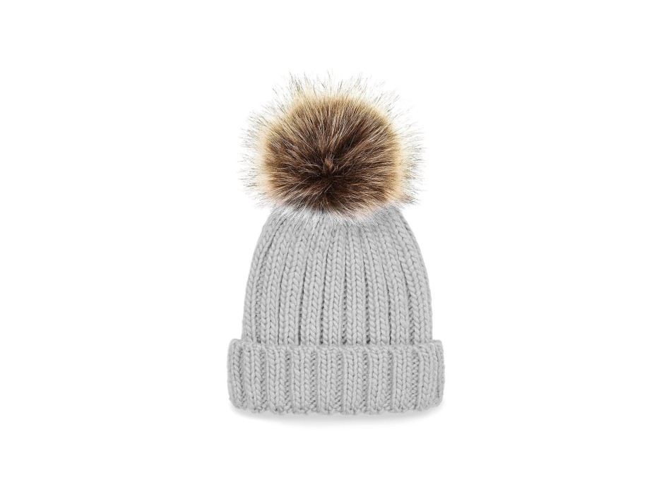 Junior Fur Pom Pom Chunky Beanie FullGadgets.com