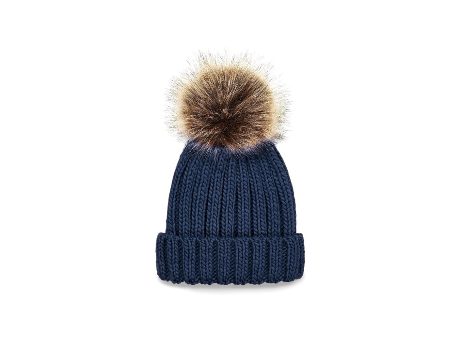 Junior Fur Pom Pom Chunky Beanie FullGadgets.com