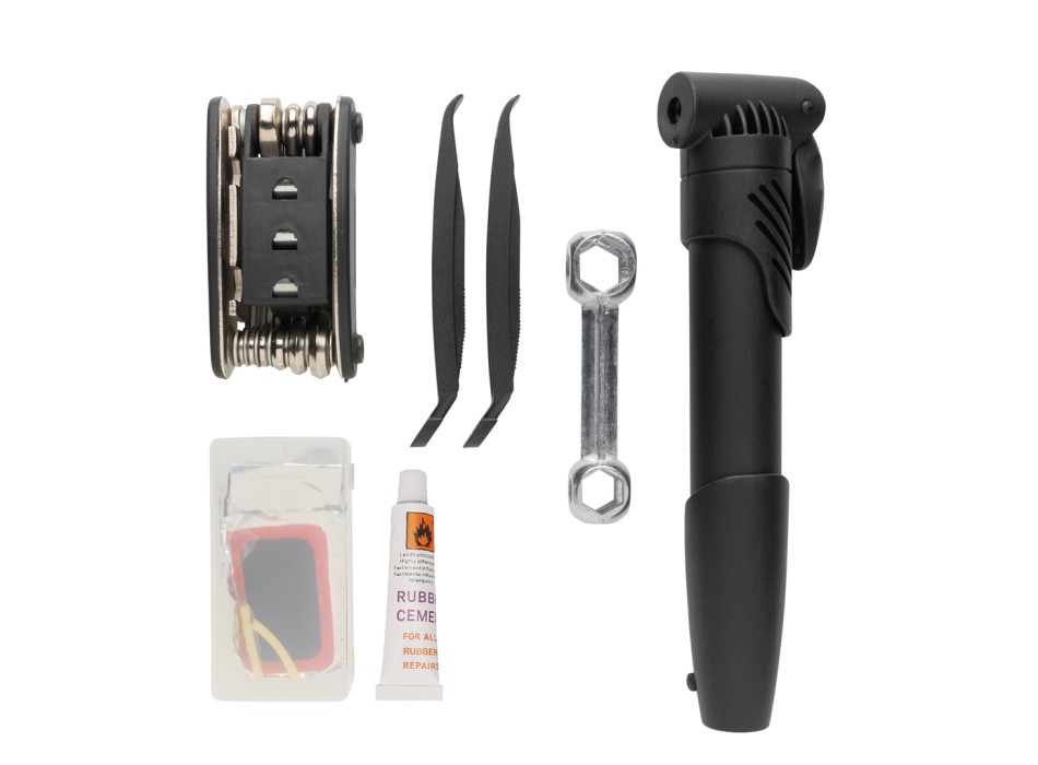 Kit riparazione per bicicletta 17 pezzi FullGadgets.com