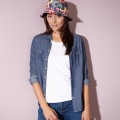 Ladies Denim Shirt 100% Cotone Personalizzabile J&N |James 6 Nicholson