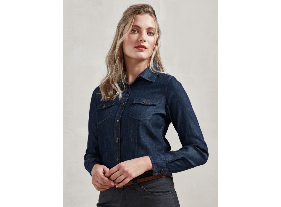 Ladies'’ Jeans Stitch Denim Shirt FullGadgets.com