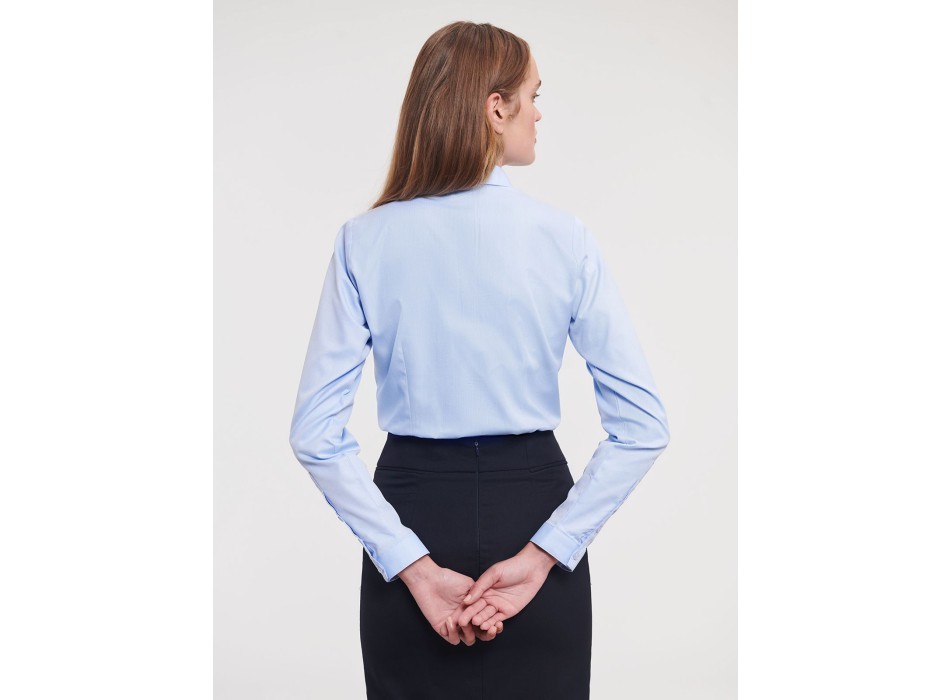 Ladies' Long Sleeve Tailored Herringbone Shirt FullGadgets.com