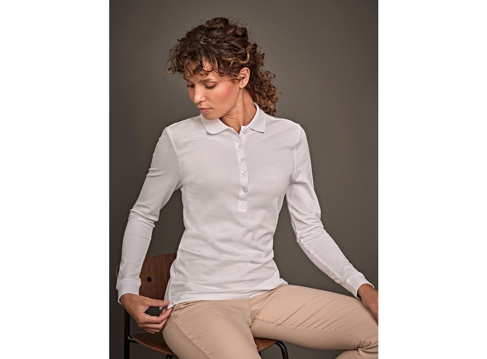 Ladies Luxury Stretch Long Sleeve Polo FullGadgets.com