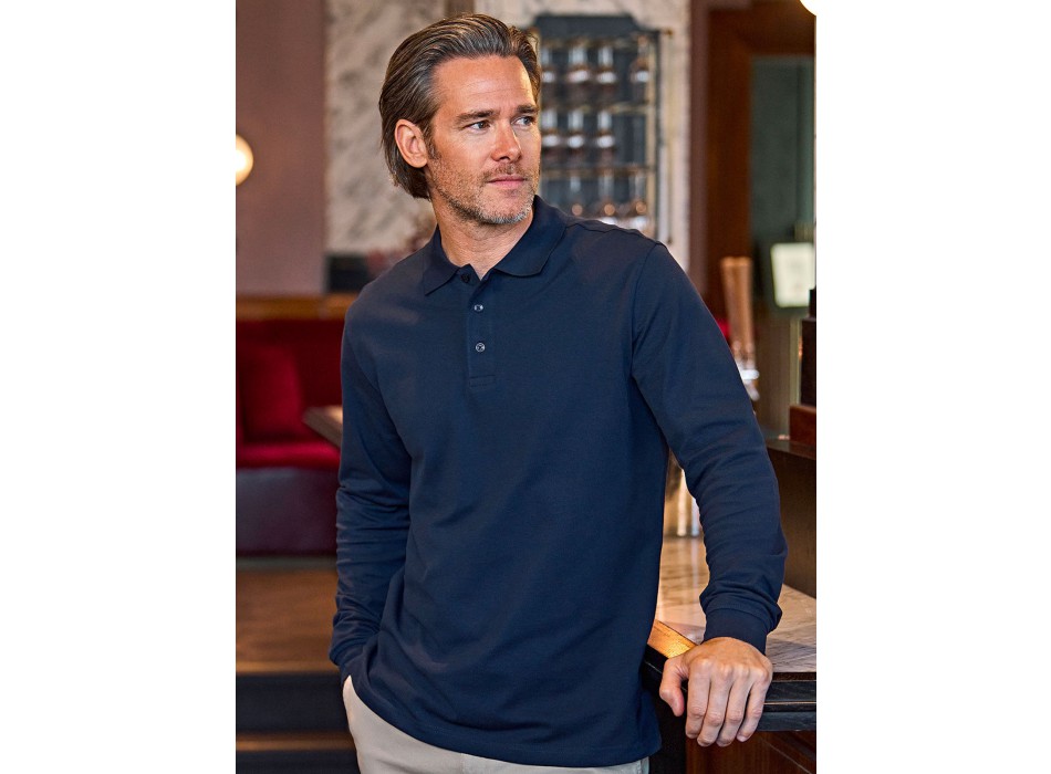 Luxury Stretch Long Sleeve Polo FullGadgets.com