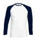 maglietta girocollo manica lunga bianca/blu navy FullGadgets.com