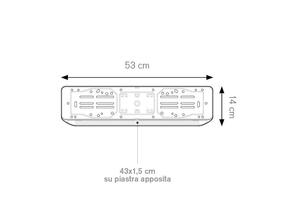 Portatarga auto personalizzato posteriore Armor alluminium