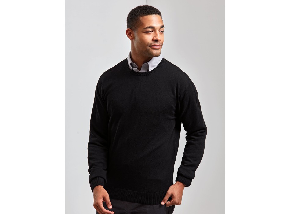 Men's Crew Neck Cotton Rich Knitted Sweater FullGadgets.com