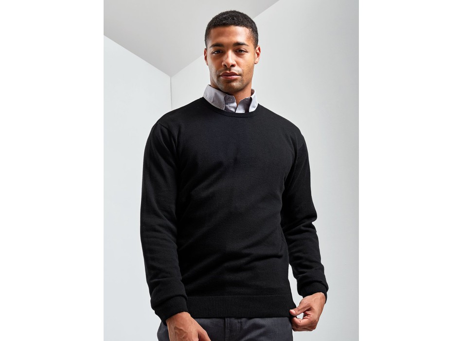 Men's Crew Neck Cotton Rich Knitted Sweater FullGadgets.com