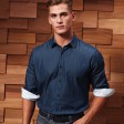 Men's Denim-Pindot LS Shirt100 FullGadgets.com