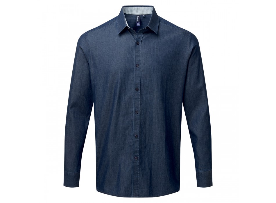 Men's Denim-Pindot LS Shirt100 FullGadgets.com