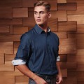 Men's Denim-Pindot Ls Shirt100 Personalizzabile |Premier