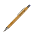 Penna A Scatto Con Fusto In Bambù, Touch Colorato E Punta Cromata Personalizzabile