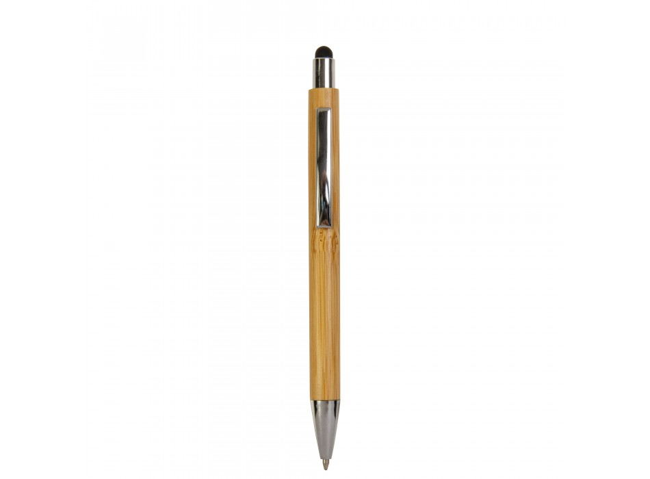 Penna a scatto con fusto in bambù, touch colorato e punta cromata FullGadgets.com