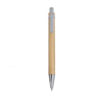 Penna  a scatto in bambù con particolari cromati FullGadgets.com