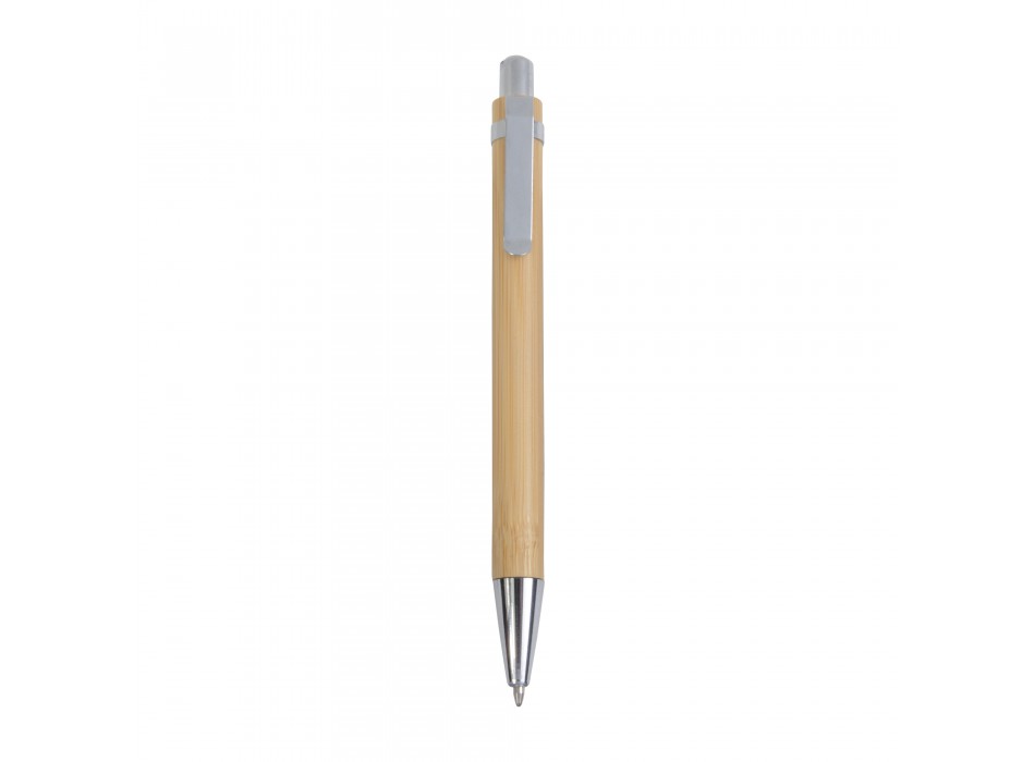 Penna  a scatto in bambù con particolari cromati FullGadgets.com