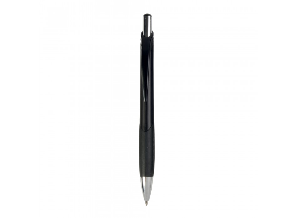 Penna a scatto in plastica con fusto metallizzato, impugatura gommata nera FullGadgets.com