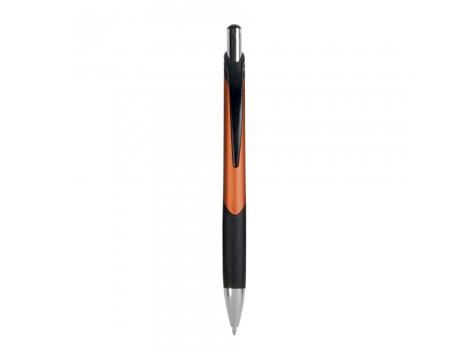 Penna a scatto in plastica con fusto metallizzato, impugatura gommata nera FullGadgets.com