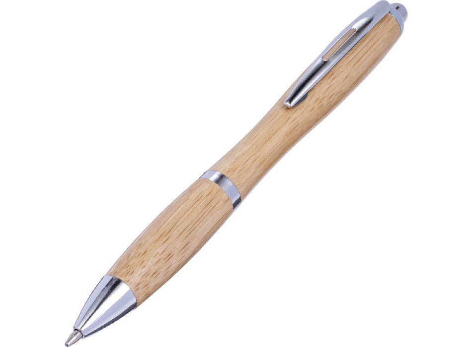 Penna A Sfera Bamboo Personalizzabile, Refill Nero, Componenti Plastica