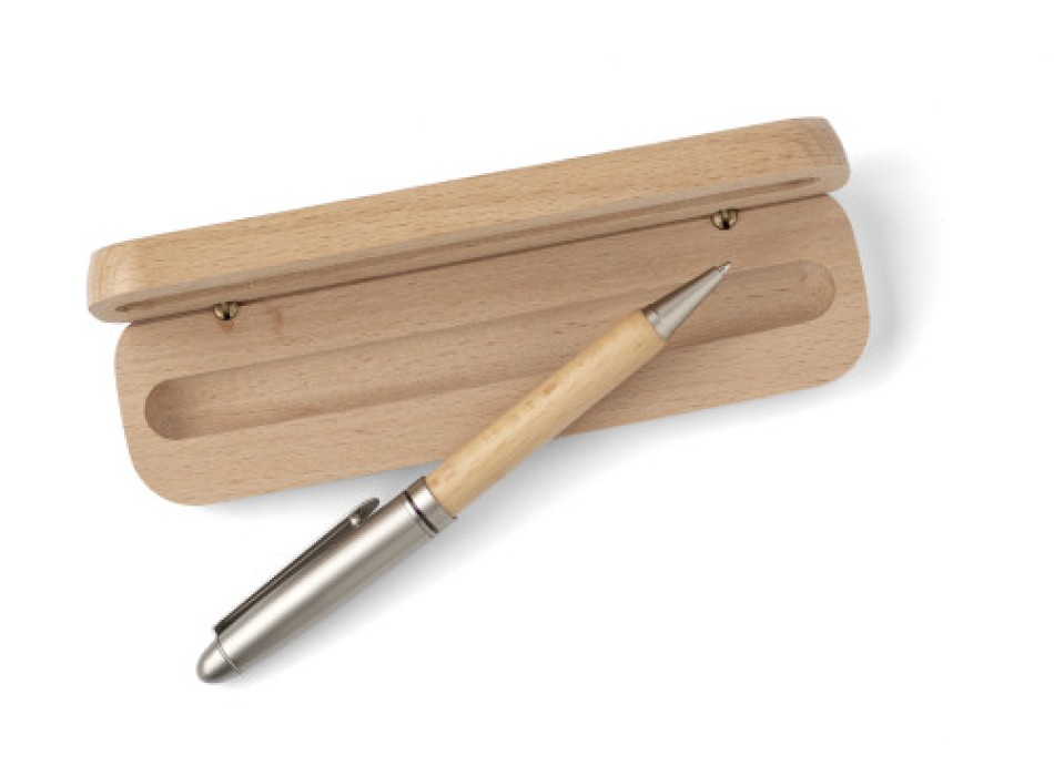 Penna A Sfera Bamboo Personalizzabile, Refill Blu - Gadget Unico!