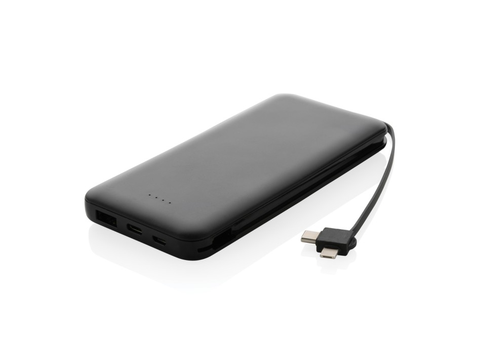 Powerbank Lockhart RCS in plastica riciclata 10.000 con cavi FullGadgets.com