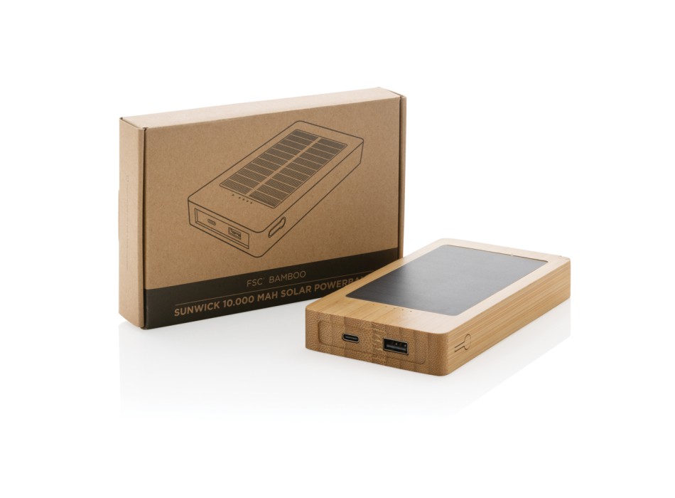 Powerbank solare 10.000 mAh in bambù FullGadgets.com