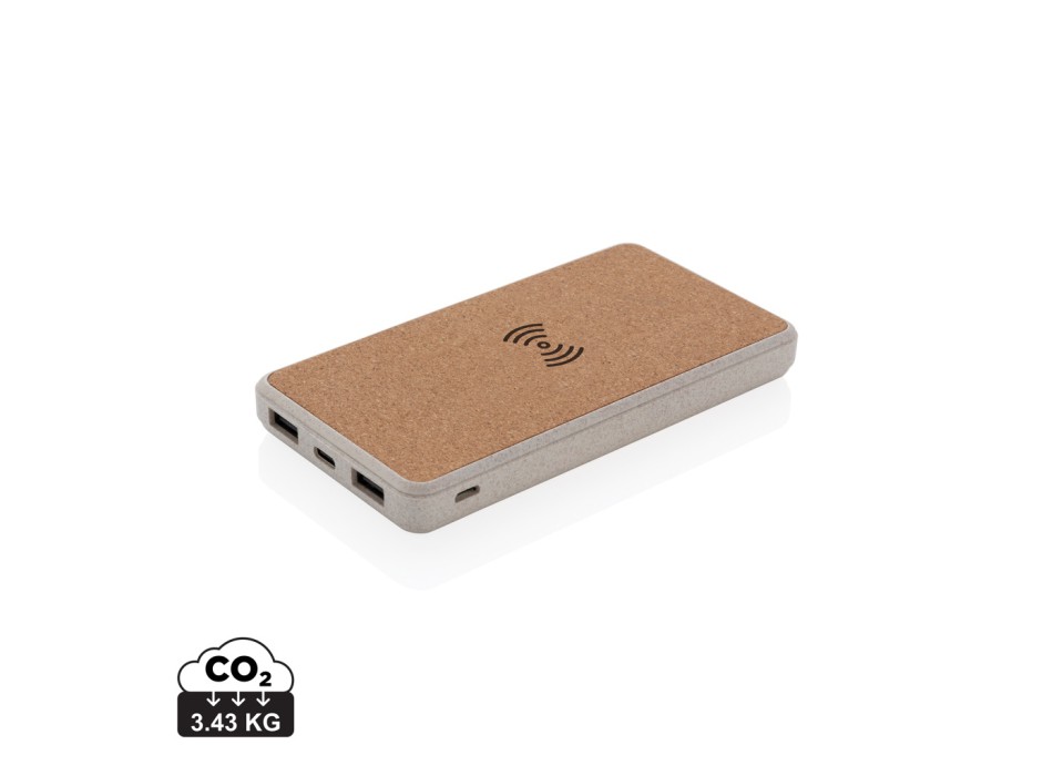 Powerbank wireless 8000 mAh in sughero e grano FullGadgets.com