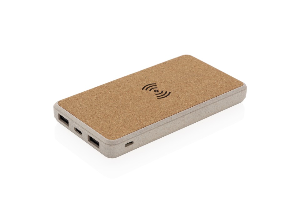 Powerbank wireless 8000 mAh in sughero e grano FullGadgets.com