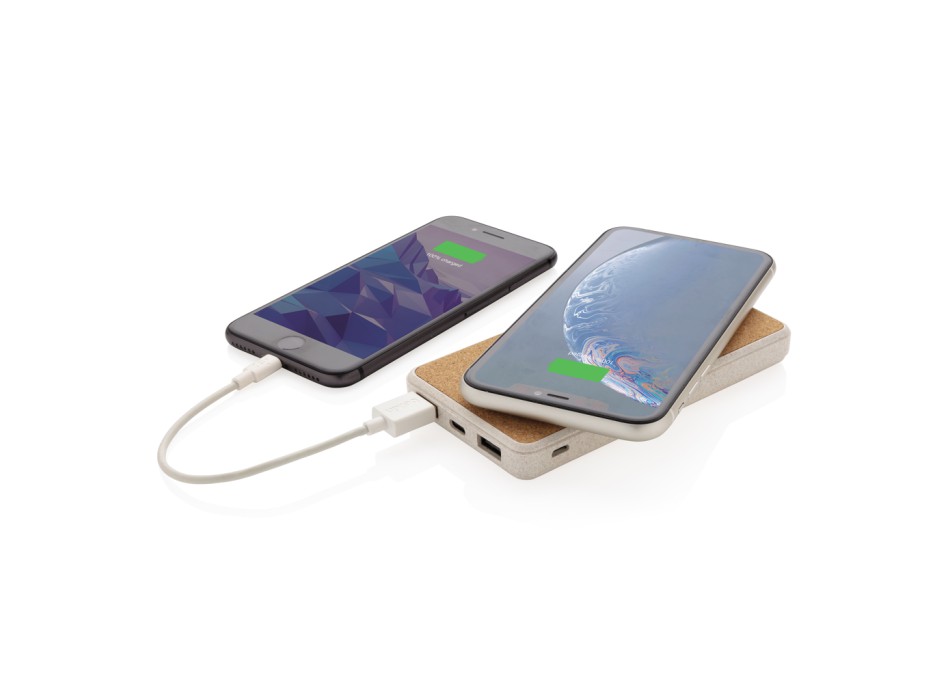 Powerbank wireless 8000 mAh in sughero e grano FullGadgets.com