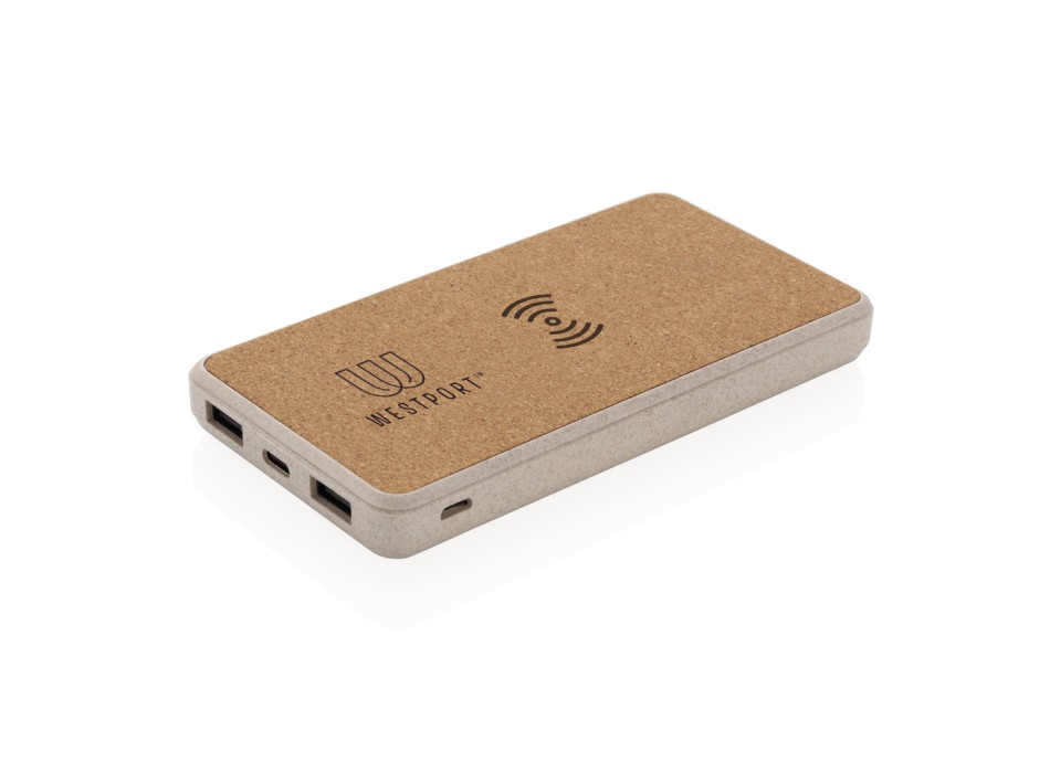 Powerbank wireless 8000 mAh in sughero e grano FullGadgets.com