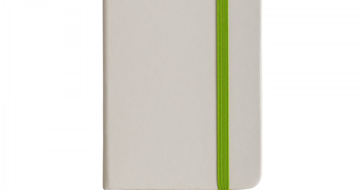 Mini Quaderno Bianco Personalizzabile: Elastico Colorato
