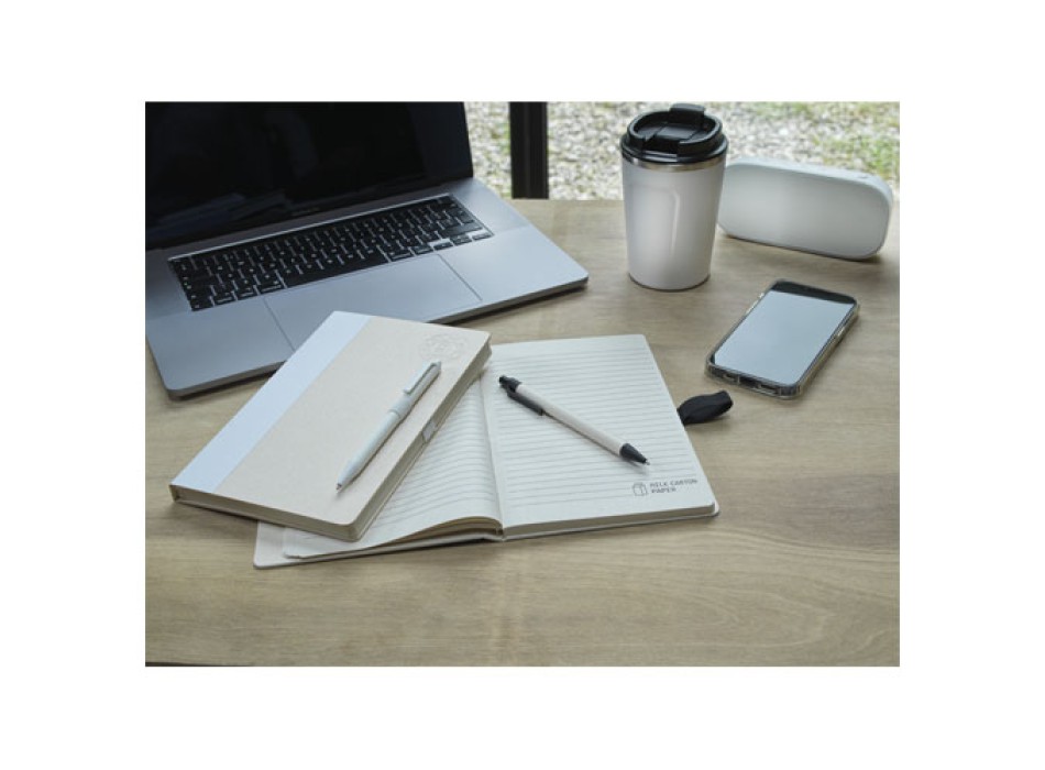 Set blocco note formato A5 e penna a sfera Dairy Dream realizzati con cartoni del latte riciclati FullGadgets.com