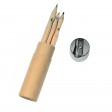 Set di 6 matite in legno colorate a sezione esagonale in confezione cilindrica di cartone FullGadgets.com