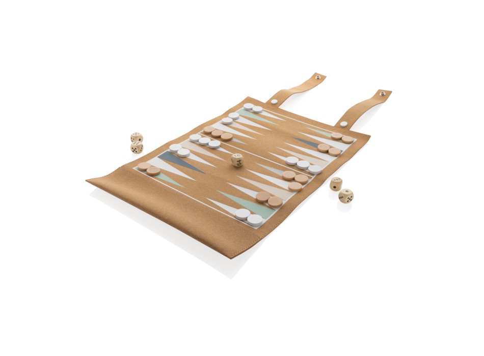 Set gioco pieghevole in sughero dama e backgammon Britton FullGadgets.com