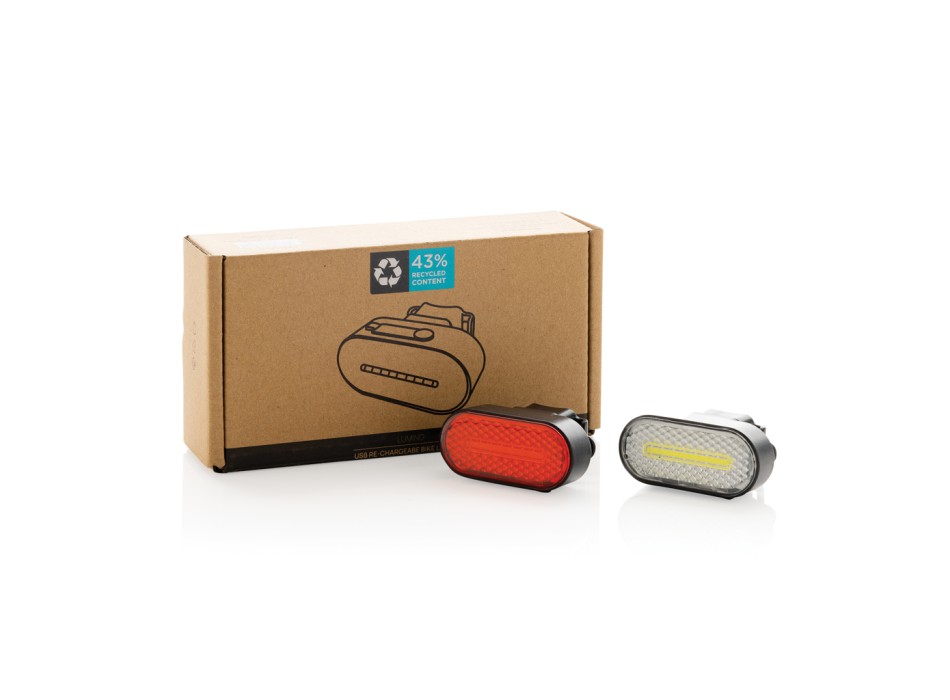 Set luci USB ricaricabili da bicicletta Lumino in rPlastica FullGadgets.com