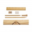 Set scuola/ufficio in legno, composto da penna, matita, gomma e temperino FullGadgets.com