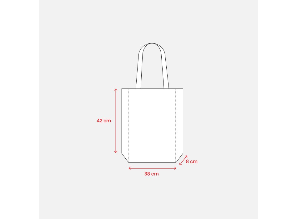 Shopper carbon neutral in cotone riciclato 280 g/m2, manici lunghi e soffietto FullGadgets.com