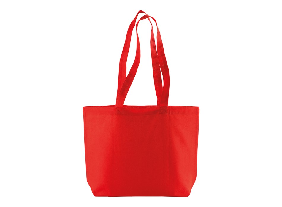 Shopper con soffietto alla base in cotone 120 g/m2, manici lunghi FullGadgets.com