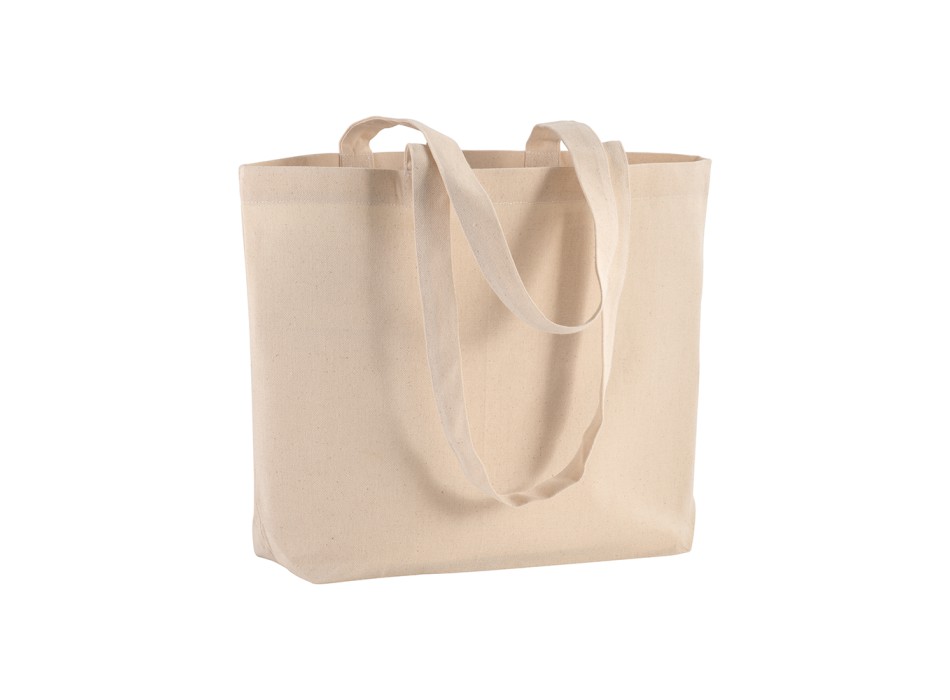 Shopper con soffietto alla base in cotone 120 g/m2, manici lunghi FullGadgets.com