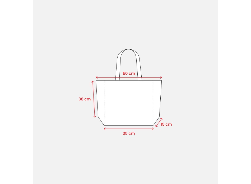 Shopper con soffietto alla base in cotone 135 g/m2, manici lunghi FullGadgets.com