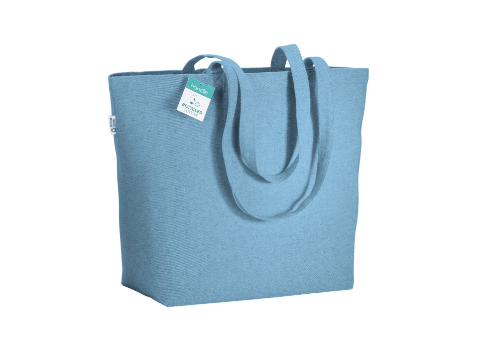 Shopper con soffietto alla base in cotone riciclato 280 g/m2, manici lunghi FullGadgets.com