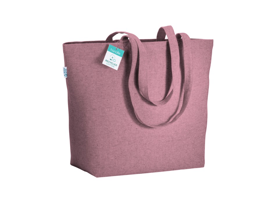 Shopper con soffietto alla base in cotone riciclato 280 g/m2, manici lunghi FullGadgets.com