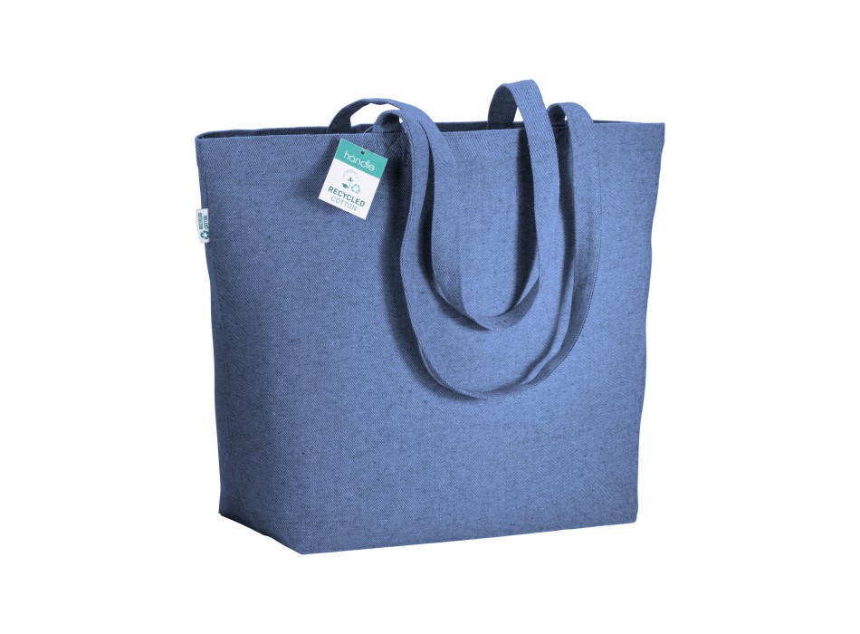 Shopper con soffietto alla base in cotone riciclato 280 g/m2, manici lunghi FullGadgets.com