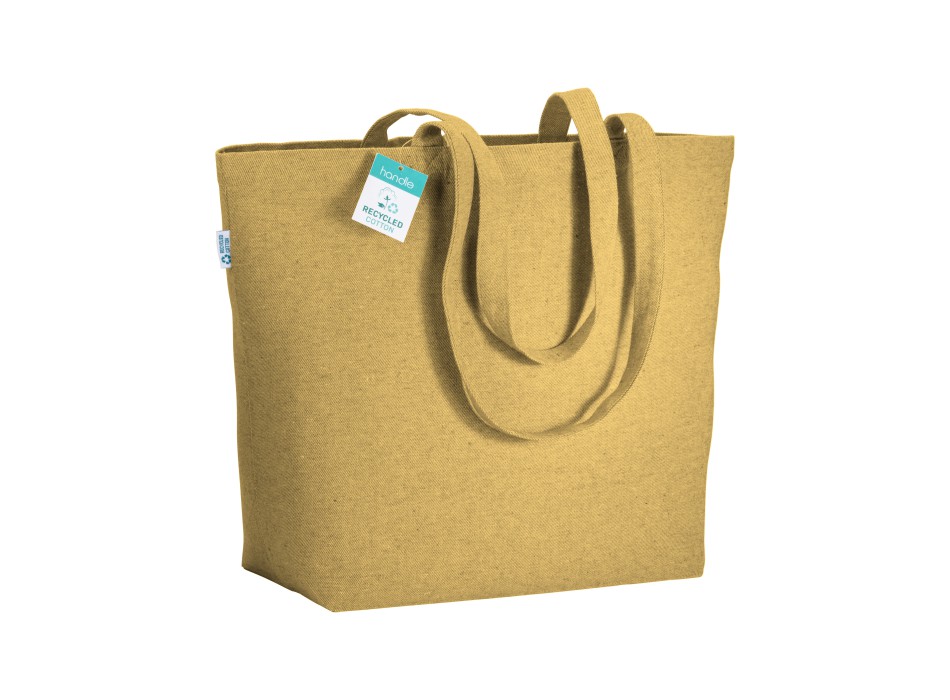 Shopper con soffietto alla base in cotone riciclato 280 g/m2, manici lunghi FullGadgets.com