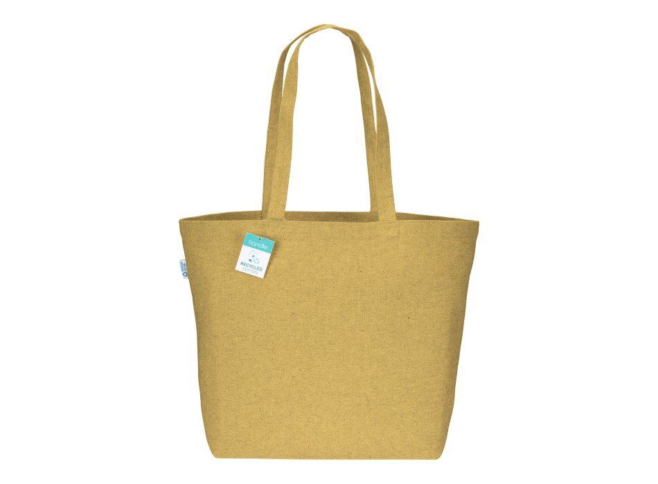 Shopper con soffietto alla base in cotone riciclato 280 g/m2, manici lunghi FullGadgets.com