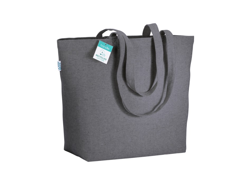 Shopper con soffietto alla base in cotone riciclato 280 g/m2, manici lunghi FullGadgets.com