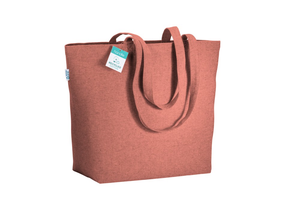 Shopper con soffietto alla base in cotone riciclato 280 g/m2, manici lunghi FullGadgets.com