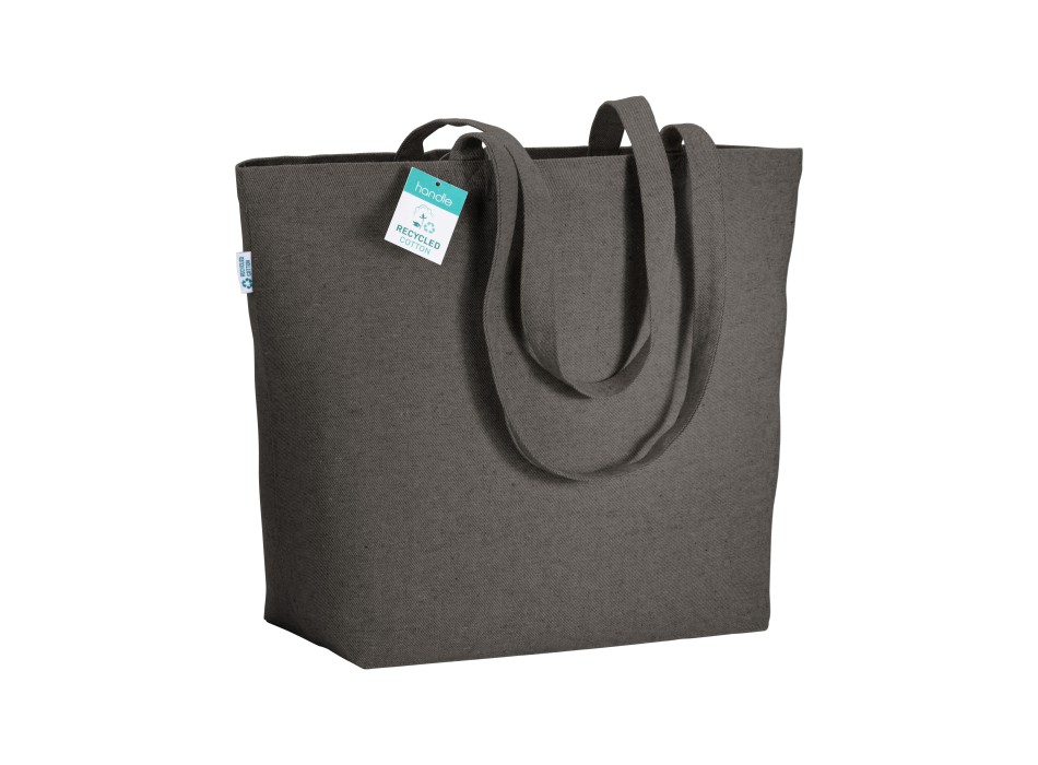 Shopper con soffietto alla base in cotone riciclato 280 g/m2, manici lunghi FullGadgets.com